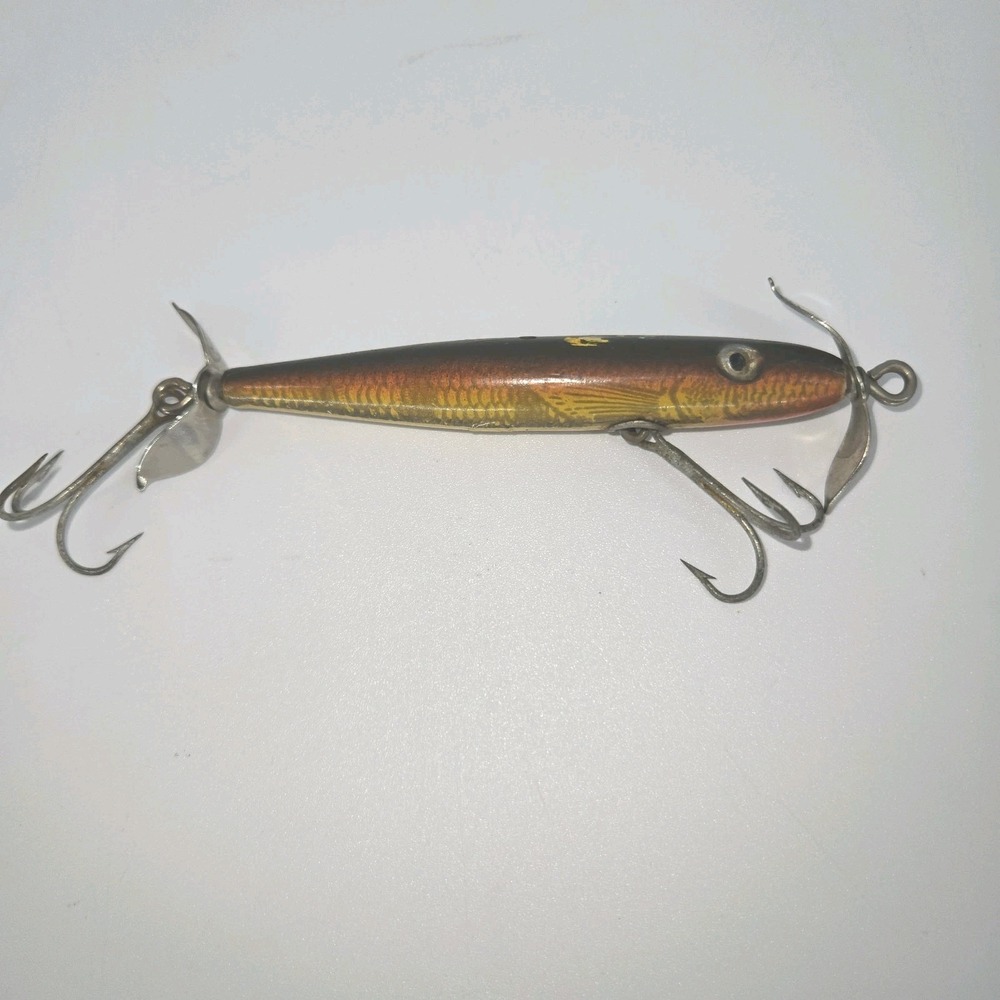 Vintage Shakespeare Slim Jim Honor Built Wood‎ Fishing Lure Propeller USA 4.5 In